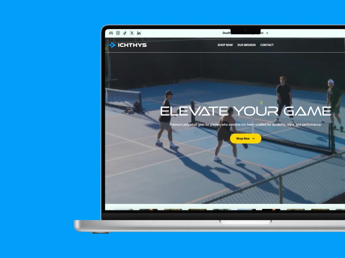 Ichthys Pickleball Website Screenshot